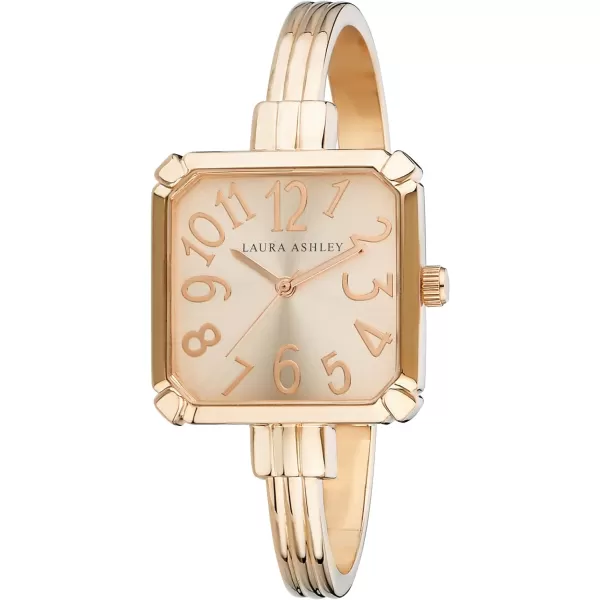 Laura Ashley Women's Stainless Steel Skinny Bangle Square Watch