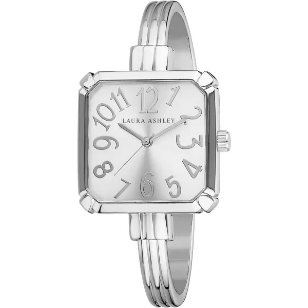 Laura Ashley Women's Stainless Steel Skinny Bangle Square Watch
