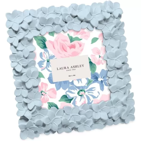 Laura Ashley 4x6 Mint Green Flower Textured Hand-Crafted Resin Picture Frame w/Easel &amp; Hook for Tabletop &amp; Wall Display, Decorative Floral Design Home Décor, Photo Gallery, Art 