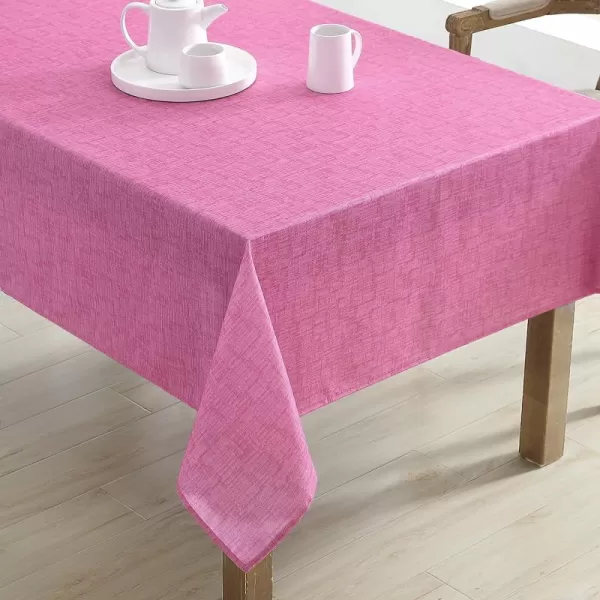 Laura Ashley Decorative Tablecloth, Wrinkle and Stain Resistant, Spillproof Water Repellant, Easy Care Washable Polyester Fabric for Dining, Kitchen, Holiday and Party, 70" Round, Cosmos