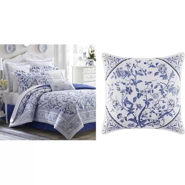 Laura Ashley - Full Comforter Set, Cotton Bedding with Matching Shams &amp; Bed Skirt, Stylish Home Decor 