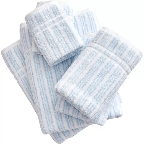 Laura Ashley Home 6pc Towel Set 100% Terry Cotton, Oeko-Tex Certified, Super Soft &amp; Absorbant, Medium-Weight, 6 Piece, Forever Eyelet