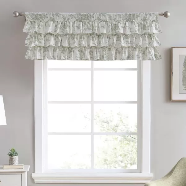 Laura Ashley Home - Cotton Pole Top Valance, Stylish &amp; Lightweight Window Treatment for Home Decor 
