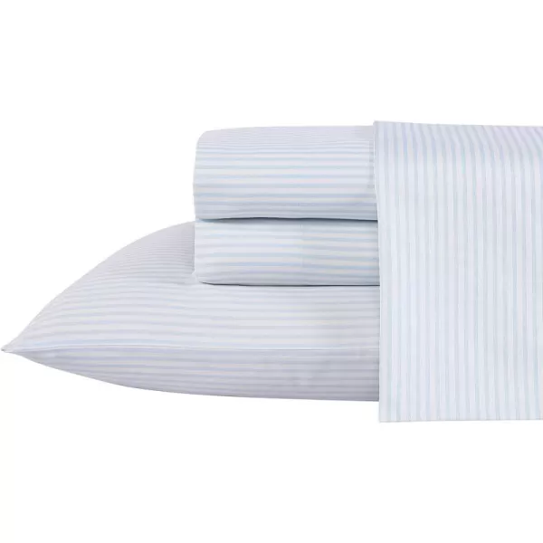 Laura Ashley Home - Full Sheets, Soft Sateen Cotton Bedding Set - Sleek, Smooth, &amp; Breathable Home Decor,Blossoming Blue