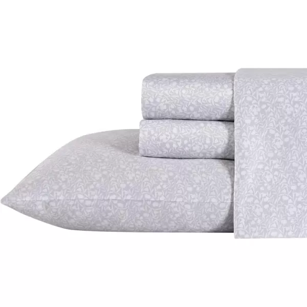 Laura Ashley Home - Full Sheets, Soft Sateen Cotton Bedding Set - Sleek, Smooth, &amp; Breathable Home Decor,Blossoming Blue