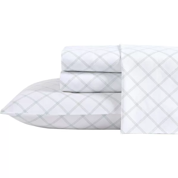 Laura Ashley Home - Full Sheets, Soft Sateen Cotton Bedding Set - Sleek, Smooth, &amp; Breathable Home Decor,Blossoming Blue