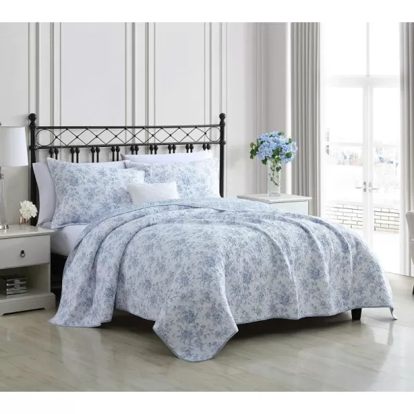 Laura Ashley Home - Queen Quilt Set, Reversible Floral Cotton Bedding with Matching Shams, Home Decor for All Seasons 