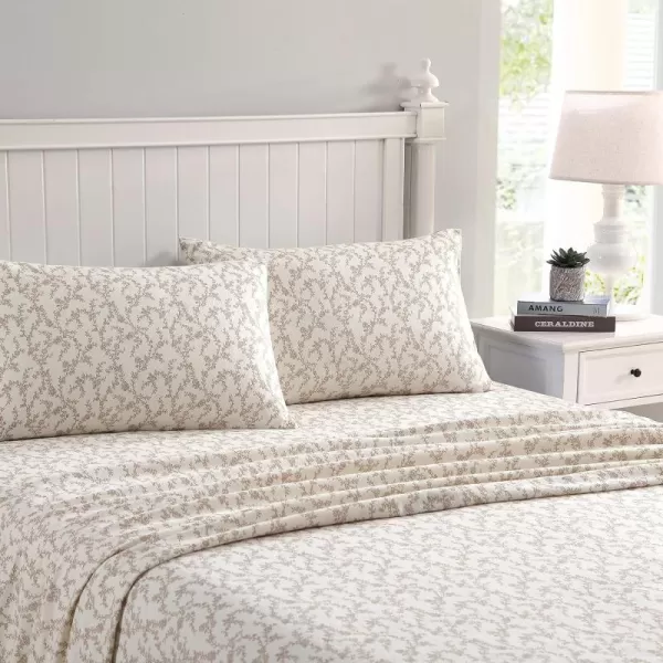 Laura Ashley Home - Queen Sheets, Cotton Flannel Bedding Set, Brushed for Extra Softness &amp; Comfort 