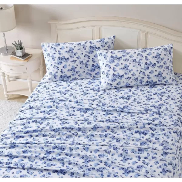 Laura Ashley Home - Queen Sheets, Cotton Flannel Bedding Set, Brushed for Extra Softness &amp; Comfort 