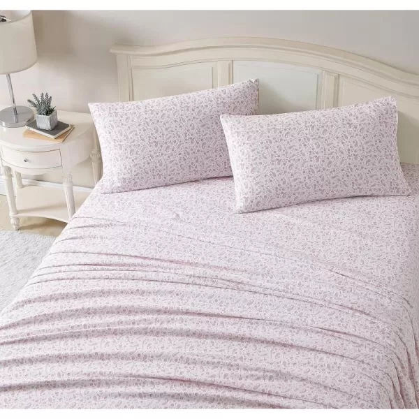 Laura Ashley Home - Queen Sheets, Cotton Flannel Bedding Set, Brushed for Extra Softness &amp; Comfort 