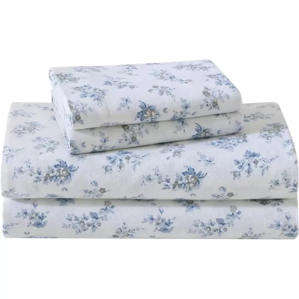 Laura Ashley Home - Queen Sheets, Cotton Flannel Bedding Set, Brushed for Extra Softness &amp; Comfort 
