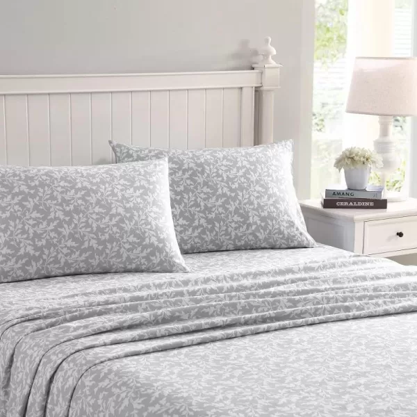 Laura Ashley Home - Queen Sheets, Cotton Flannel Bedding Set, Brushed for Extra Softness &amp; Comfort 