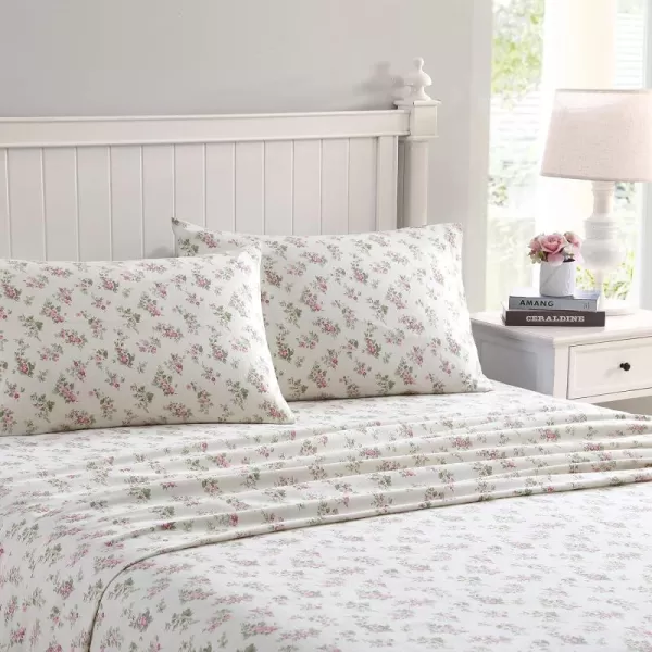 Laura Ashley Home - Queen Sheets, Cotton Flannel Bedding Set, Brushed for Extra Softness &amp; Comfort 