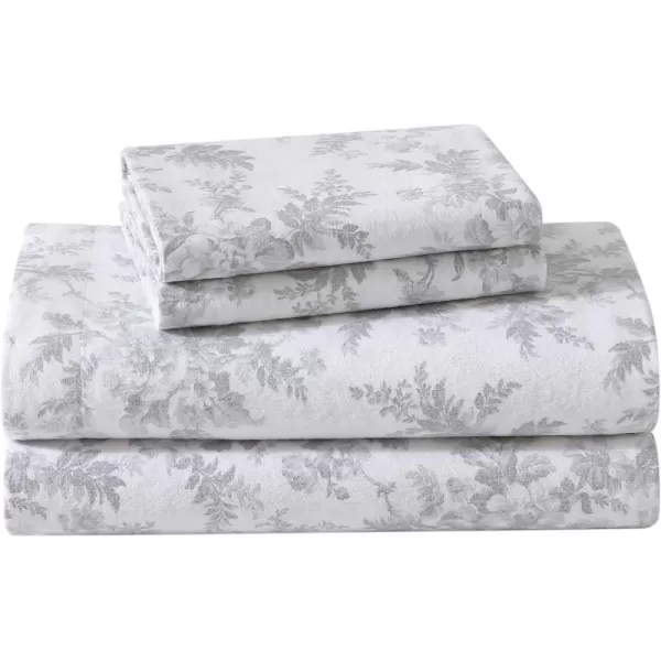 Laura Ashley Home - Queen Sheets, Cotton Flannel Bedding Set, Brushed for Extra Softness &amp; Comfort 