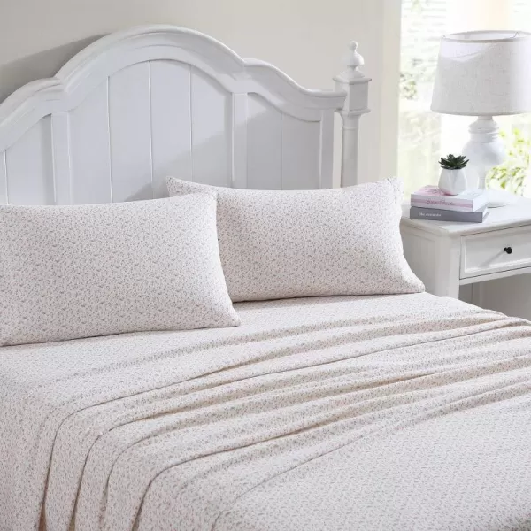 Laura Ashley Home - Queen Sheets, Cotton Flannel Bedding Set, Brushed for Extra Softness &amp; Comfort 