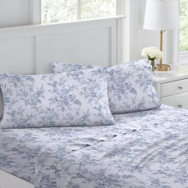Laura Ashley Home - Queen Sheets, Cotton Flannel Bedding Set, Brushed for Extra Softness &amp; Comfort 
