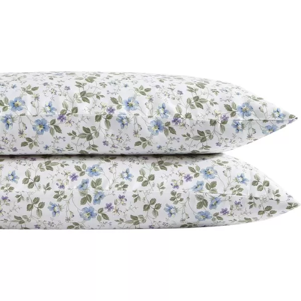 Laura Ashley Home - Standard Pillowcase Set, Cotton Sateen Bedding, Smooth &amp; Wrinkle-Resistant 