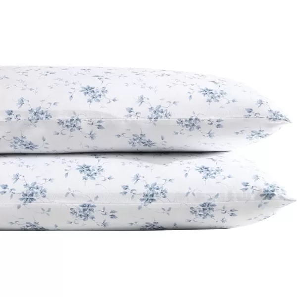 Laura Ashley Home - Standard Pillowcase Set, Cotton Sateen Bedding, Smooth &amp; Wrinkle-Resistant 