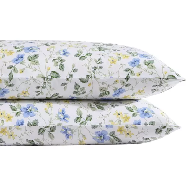 Laura Ashley Home - Standard Pillowcase Set, Cotton Sateen Bedding, Smooth &amp; Wrinkle-Resistant 