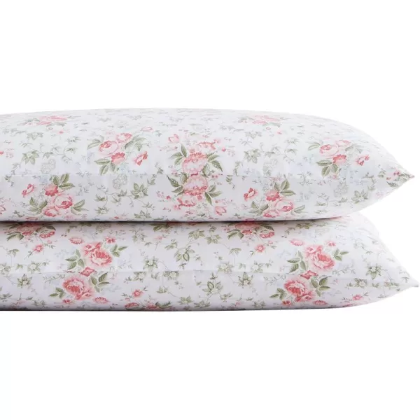 Laura Ashley Home - Standard Pillowcase Set, Cotton Sateen Bedding, Smooth &amp; Wrinkle-Resistant 