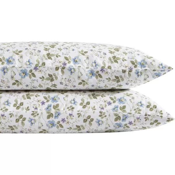 Laura Ashley Home - Standard Pillowcase Set, Cotton Sateen Bedding, Smooth &amp; Wrinkle-Resistant 