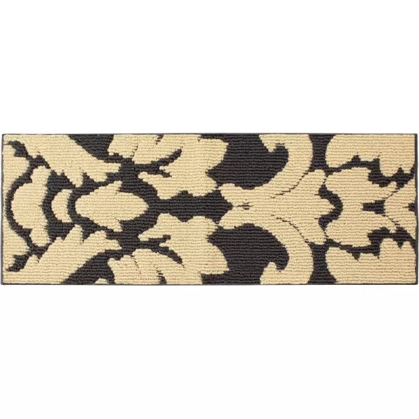 Laura Ashley Kent Plush Knit Microfiber, 20"x60", Accent Rug, Dark Grey/Berber
