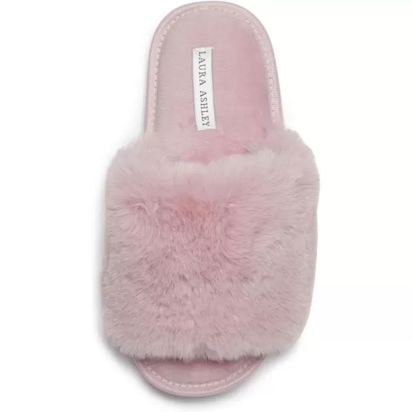 Laura Ashley Ladies Open Toe Plush Terry Slipper