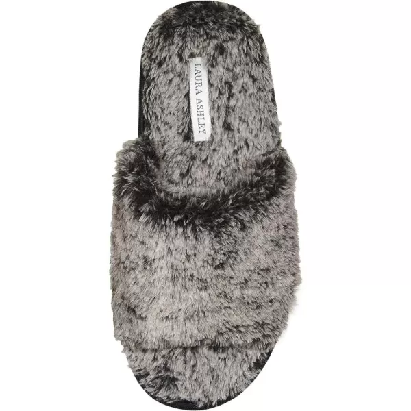 Laura Ashley Ladies Open Toe Plush Terry Slipper
