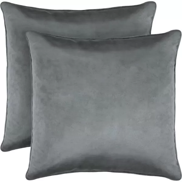 Laura Ashley Lucas Solid Shinny Velvet Dec. Pillow Set, 20 in. x 20 in, Ivory 2 Count