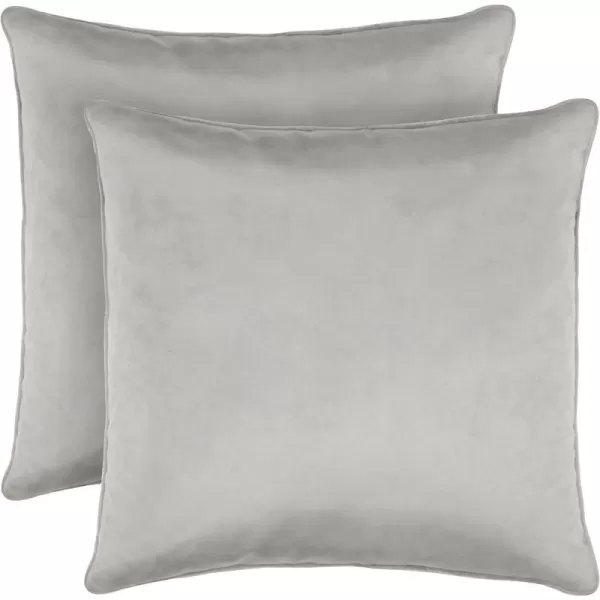 Laura Ashley Lucas Solid Shinny Velvet Dec. Pillow Set, 20 in. x 20 in, Ivory 2 Count