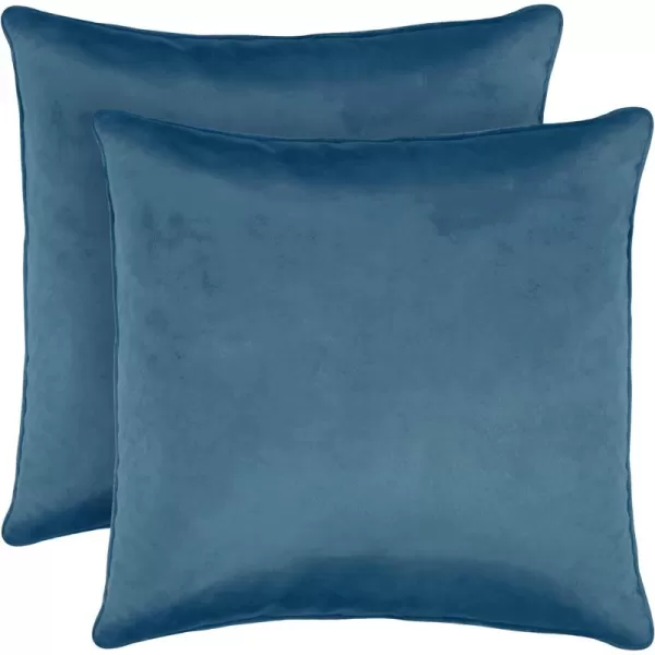 Laura Ashley Lucas Solid Shinny Velvet Dec. Pillow Set, 20 in. x 20 in, Ivory 2 Count