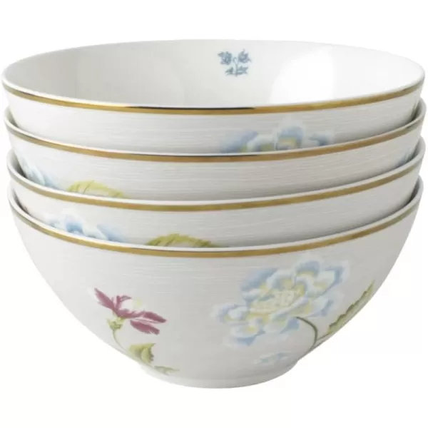 Laura Ashley Mixed Designs 6" Bowl Giftbox, Set of 4 - Porcelain Soup/Cereal Dish - Dishwasher Safe Bowls - Heritage Collectables