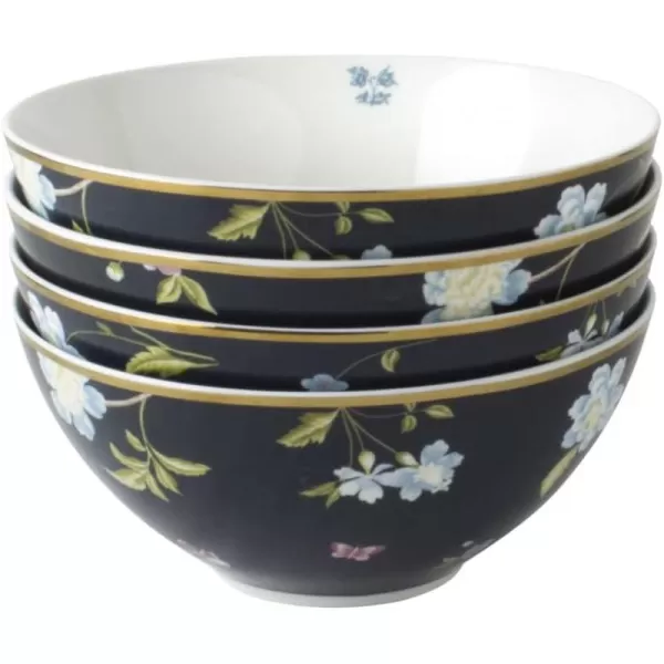 Laura Ashley Mixed Designs 6" Bowl Giftbox, Set of 4 - Porcelain Soup/Cereal Dish - Dishwasher Safe Bowls - Heritage Collectables