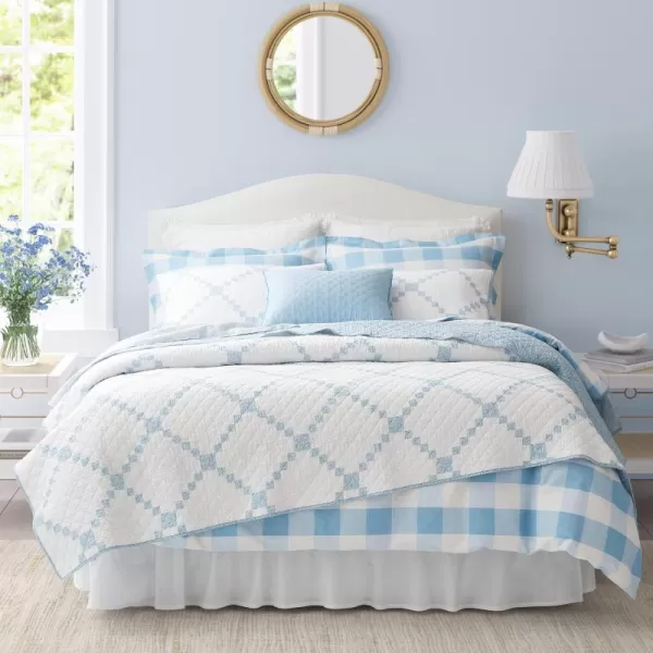 Laura Ashley- Queen Quilt, Cotton Reversible Bedding, All Season Cottage Home Décor 