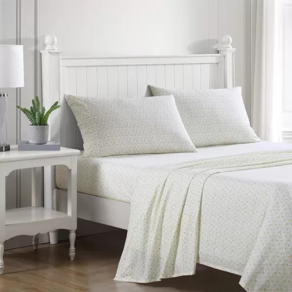 Laura Ashley - Queen Sheets, Cotton Percale Bedding Set, Lightweight &amp; Breathable Home Decor 