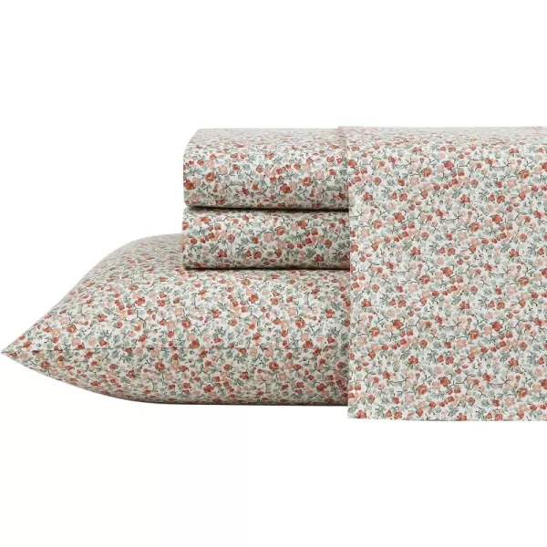 Laura Ashley - Queen Sheets, Cotton Percale Bedding Set, Lightweight &amp; Breathable Home Decor 