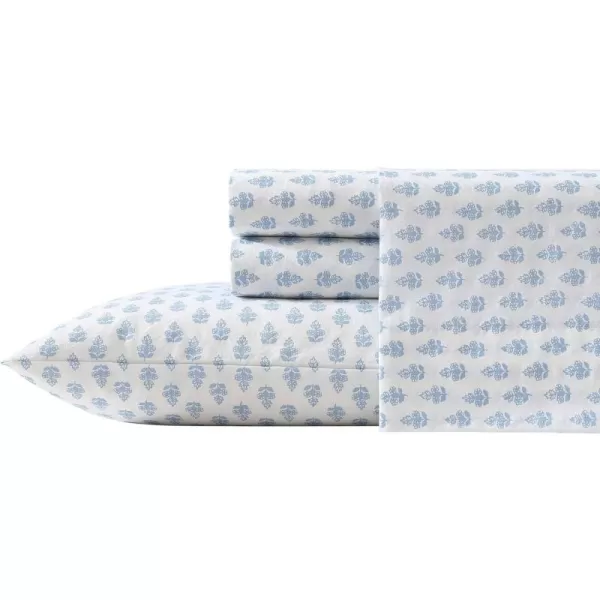 Laura Ashley - Queen Sheets, Cotton Percale Bedding Set, Lightweight &amp; Breathable Home Decor 
