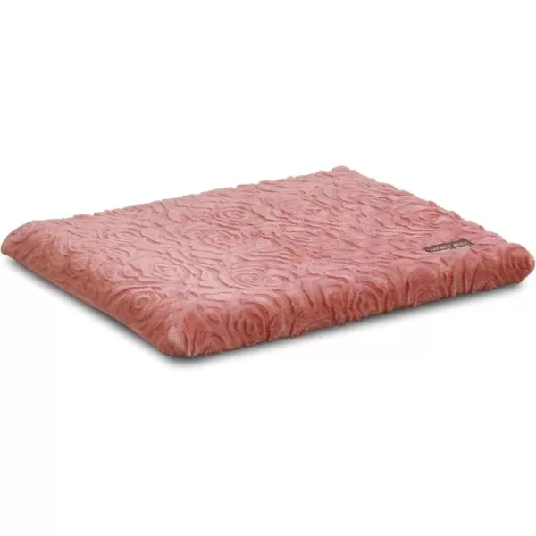 Laura Ashley Roslyn Orthopedic Dog Bed, Dog Crate Pet Mat, Comfortable, Supportive and Cozy, Washable Stylish Plush Fabric Cover, Large 35" W x 22" L, Navy