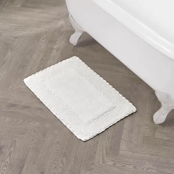 Laura Ashley Ruffle Cotton 2-Piece Bath Rug Set, Ivory