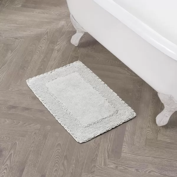 Laura Ashley Ruffle Cotton 2-Piece Bath Rug Set, Ivory