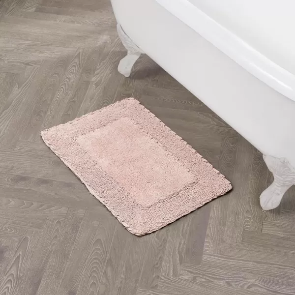 Laura Ashley Ruffle Cotton 2-Piece Bath Rug Set, Ivory