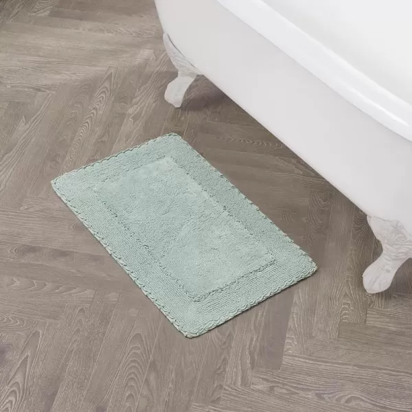 Laura Ashley Ruffle Cotton 2-Piece Bath Rug Set, Ivory