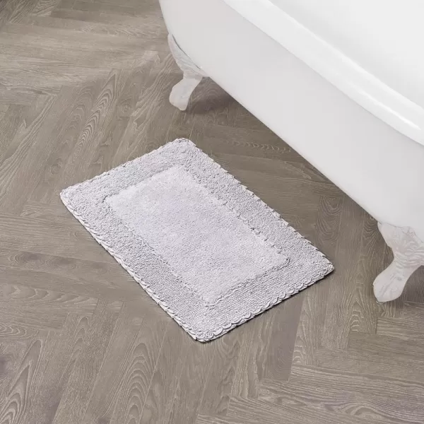 Laura Ashley Ruffle Cotton 2-Piece Bath Rug Set, Ivory