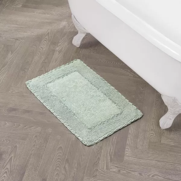 Laura Ashley Ruffle Cotton 2-Piece Bath Rug Set, Ivory