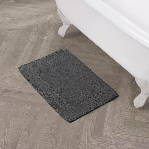 Laura Ashley Ruffle Cotton 2-Piece Bath Rug Set, Ivory