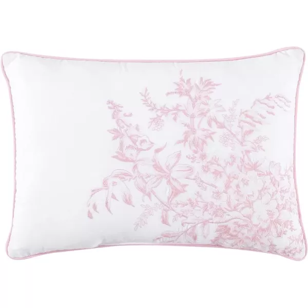 Laura Ashley Throw Pillow Decorative Pillow for Couch or Bed, Cottage Home Décor, 14 x 20, Bedford Pink