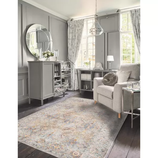 Laura Ashley Turkish Mystic Chenille Accent Rug - Mason | Modern Home Décor | Measures 26.5"X45" | Grey and Blue