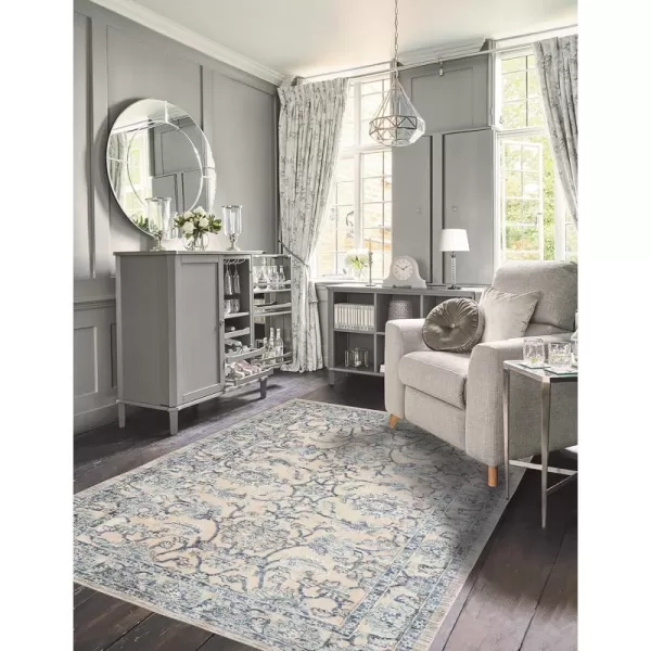 Laura Ashley Turkish Mystic Chenille Area Rug - Genevive | Modern Home Décor | Measures 5'X7' | Navy Blue