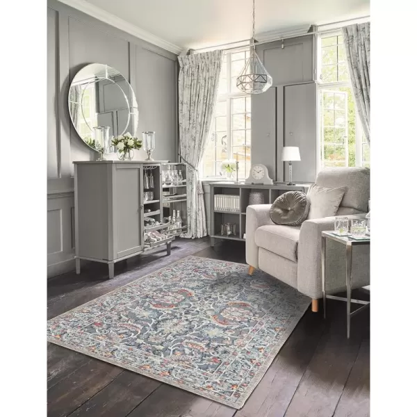Laura Ashley Turkish Mystic Chenille Area Rug - Genevive | Modern Home Décor | Measures 5'X7' | Navy Blue