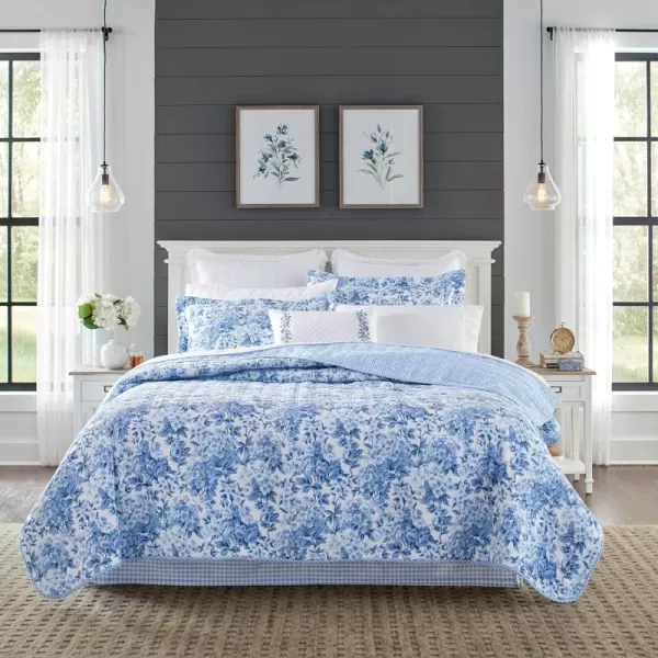 Laura Ashley- Twin Quilt Set, Cotton Reversible Bedding Set, All Season Cottage Home Décor 